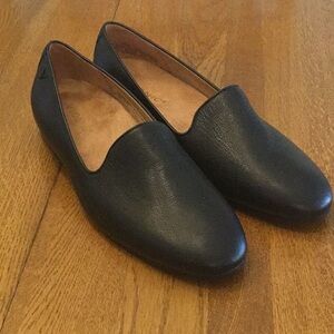 WIDE black leather loafers